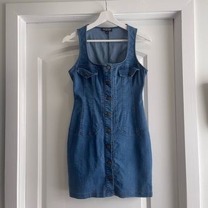 Denim Button Mini Dress